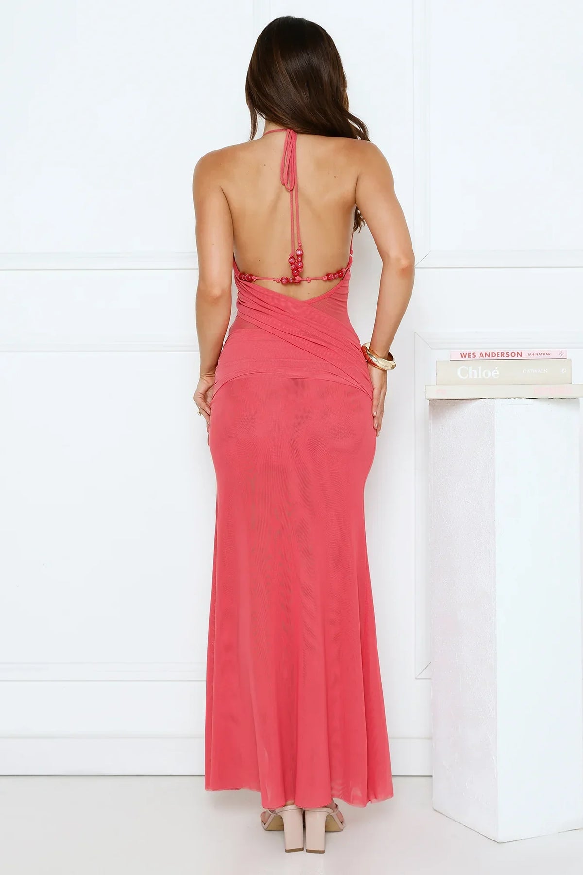 Cheeky Love Halter Maxi Dress Rose