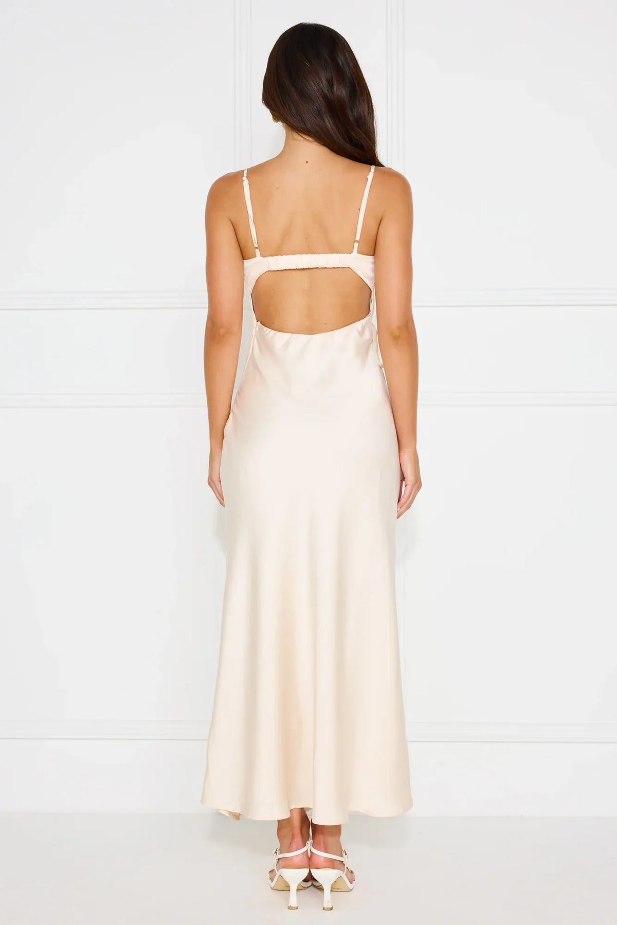 Hideaway Place Satin Maxi Dress Champagne