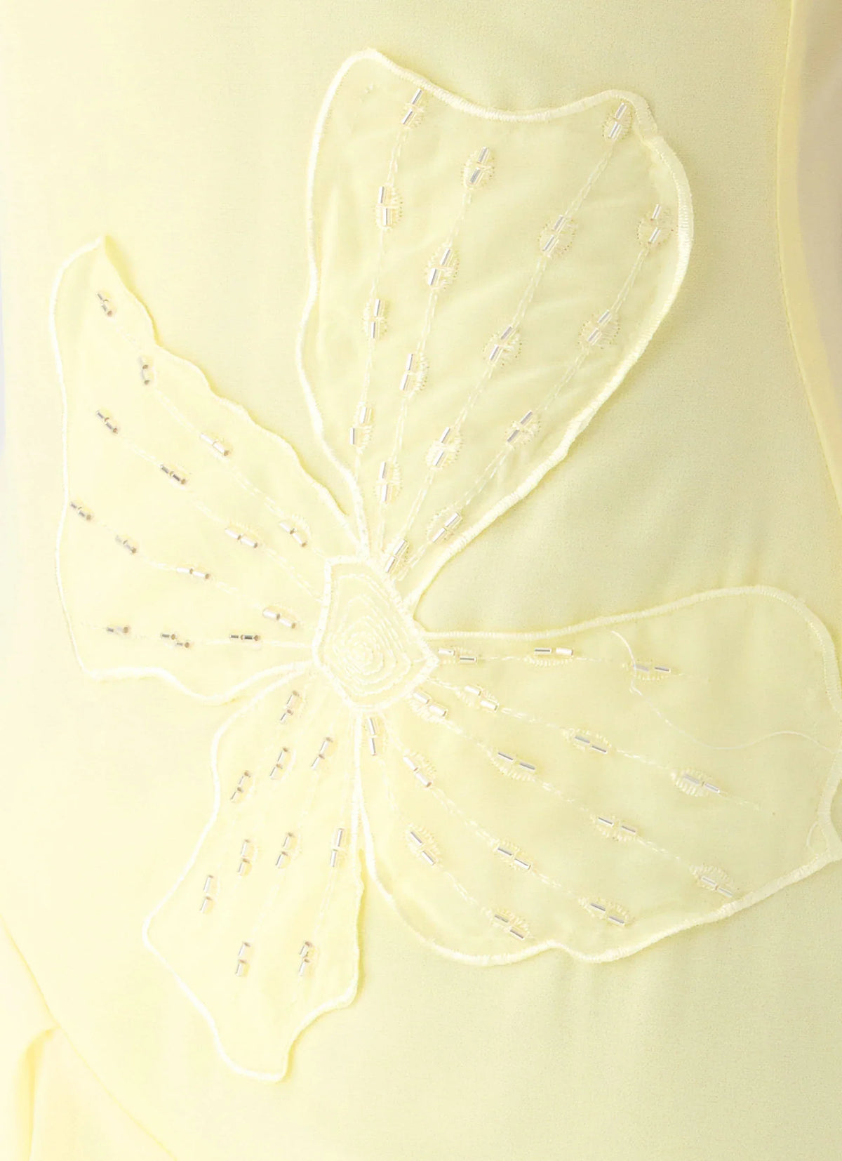 Aysha Beaded Flower Midi Dress - Yellow
