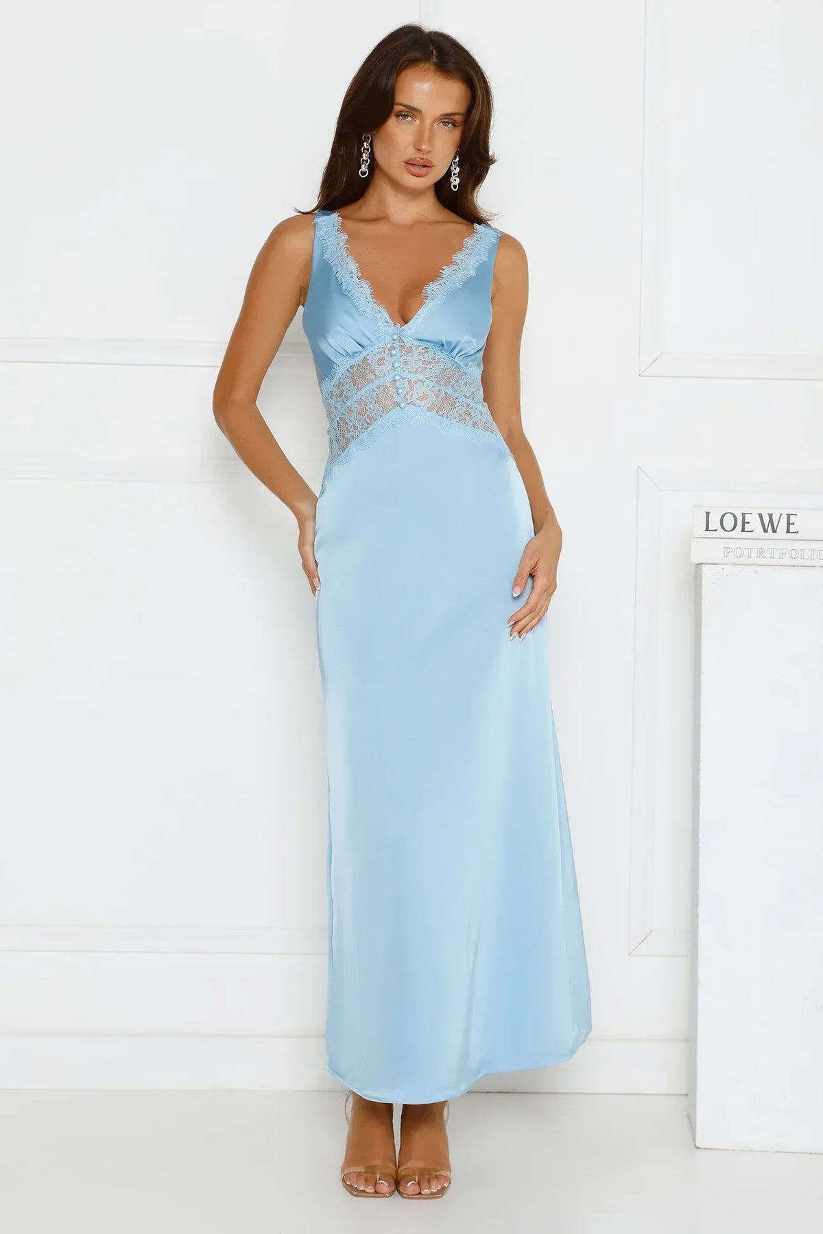 Softly In Season Satin Maxi Dress