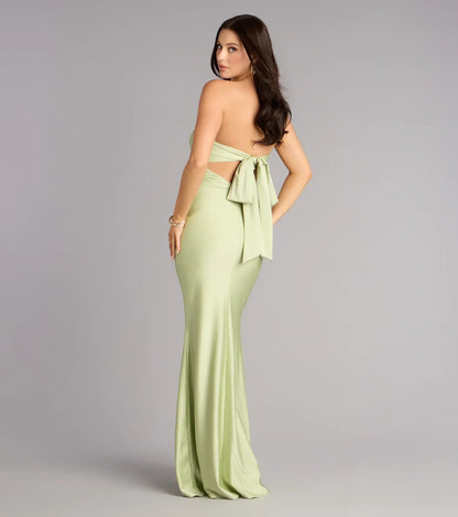 Kimberly Strapless Tie-Back Mermaid Formal Dress