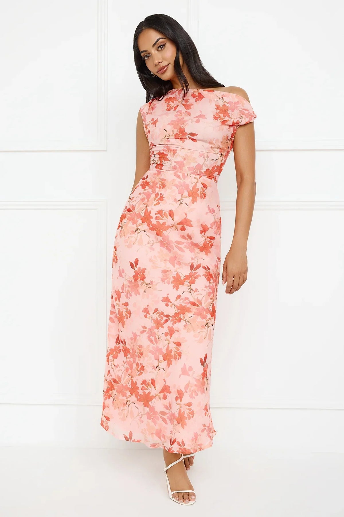 Coastline Chic Off Shoulder Maxi Dress Orange