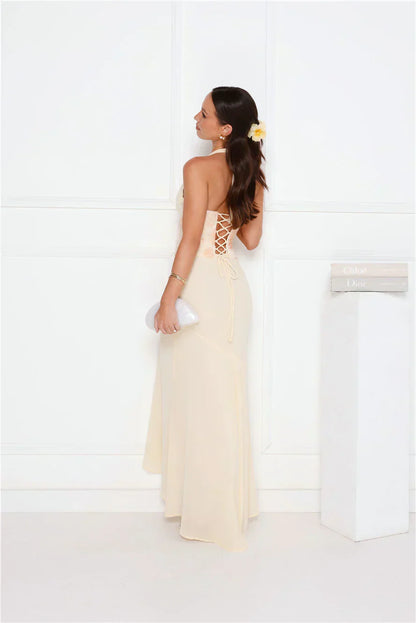 Silver Lining Love Halter Maxi Dress