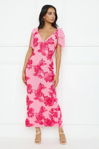 Ambrosia Mesh Maxi Dress Pink