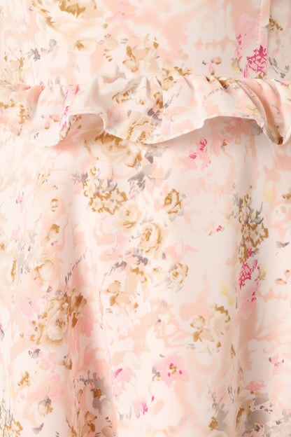 Lillee Tiered Maxi Dress - Pink Floral