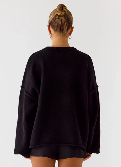 Jack Oversized Knit Sweater - Black