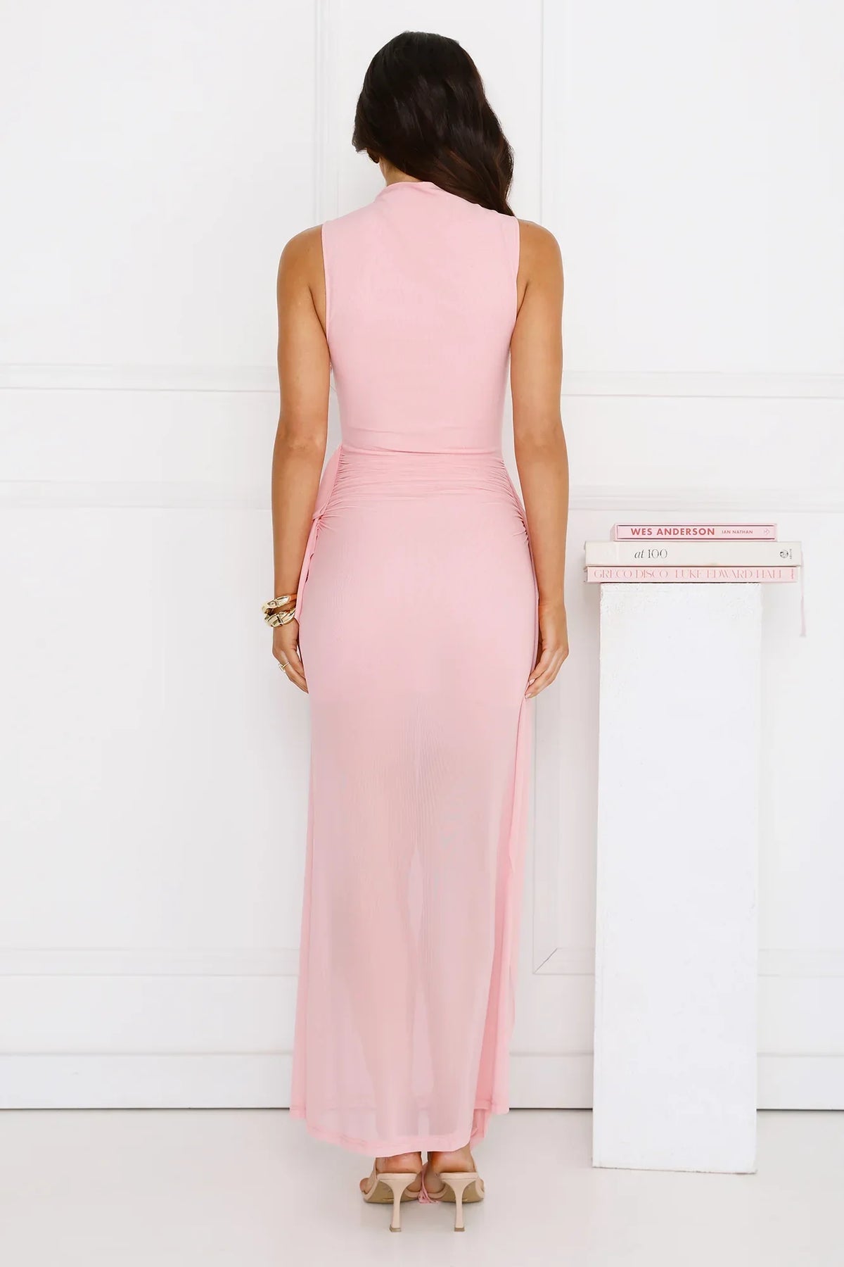 Dazzle Me Darling Mesh Maxi Dress Pink