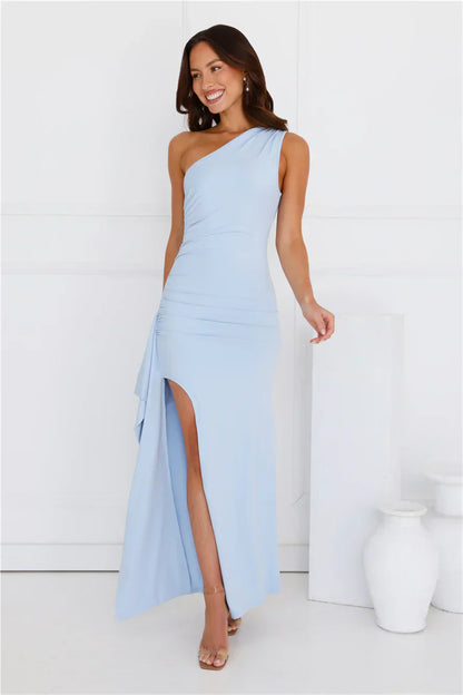 Stay Classy One Shoulder Maxi Dress