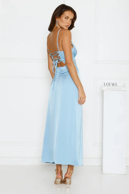 Softly In Season Satin Maxi Dress