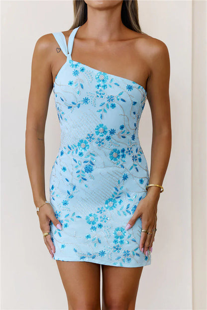 Petal Shores One Shoulder Mini Dress