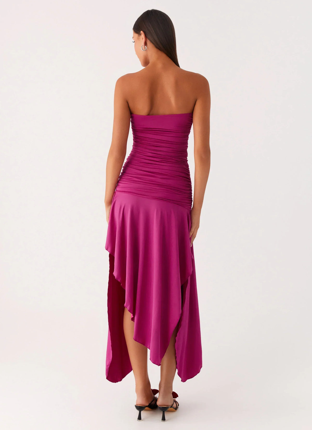 Ora Strapless Maxi Dress - Fuchsia