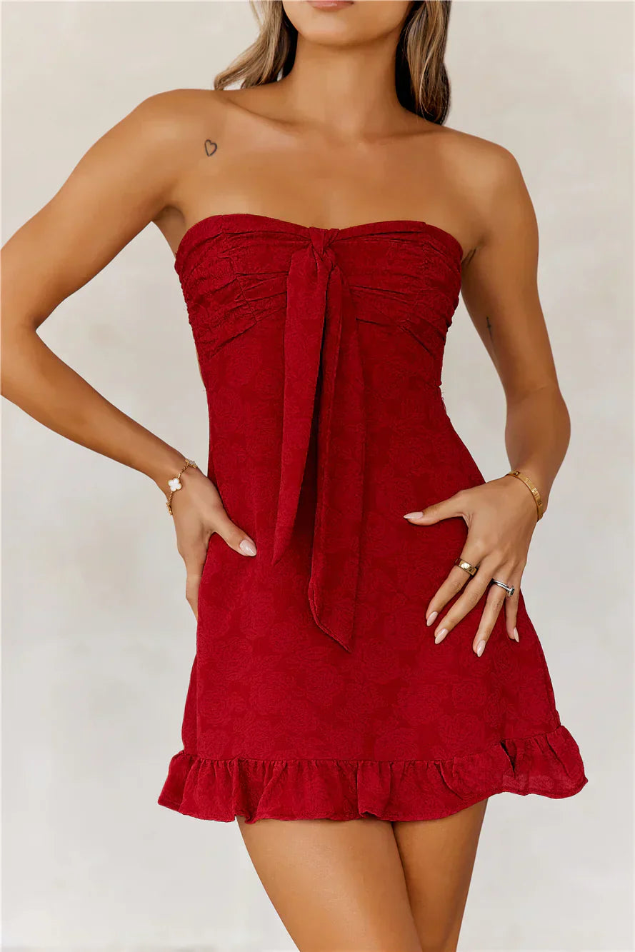 Dance Playlist Strapless Mini Dress