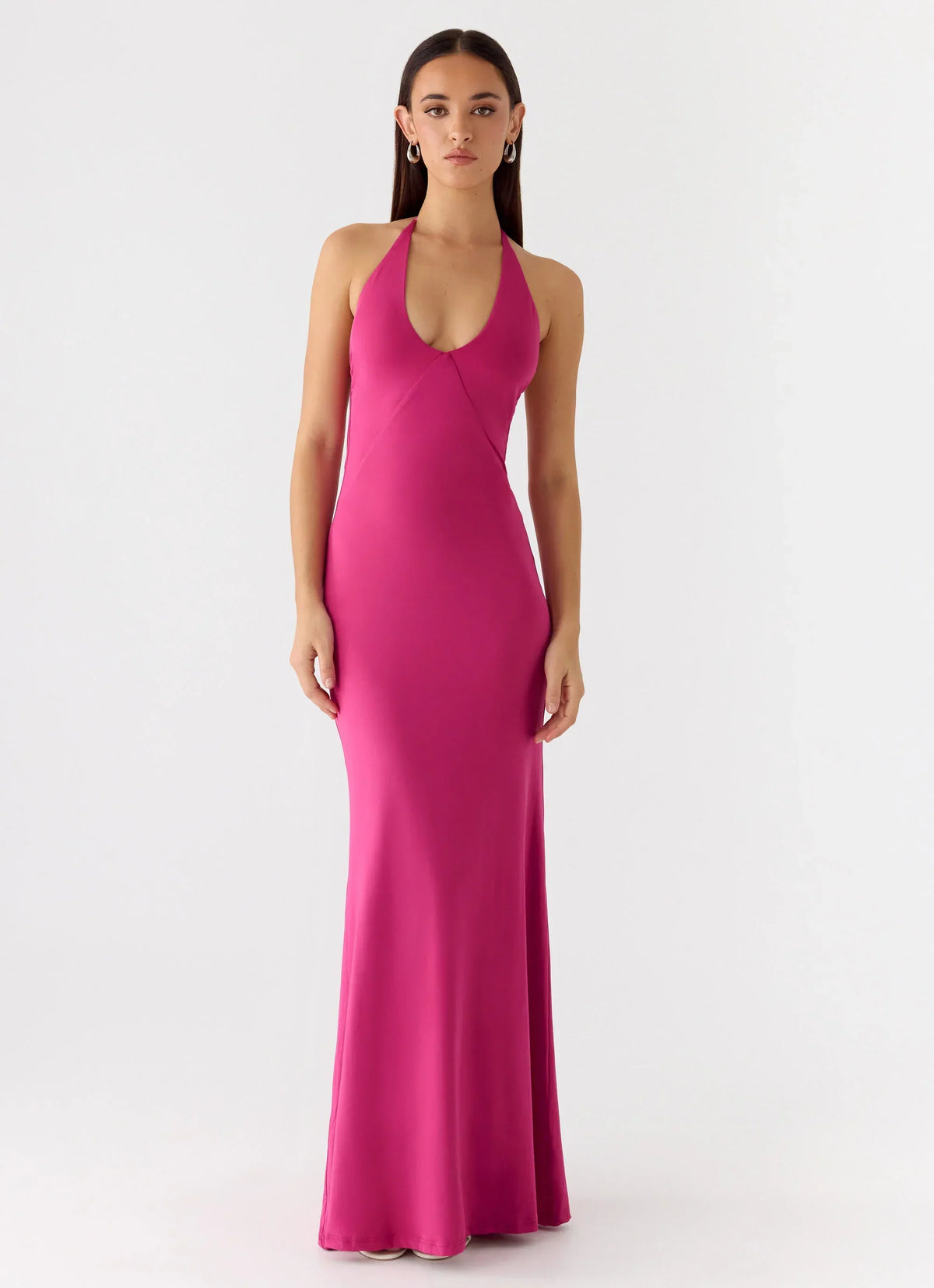 Have Your Attention Maxi Dress - Fuchsia