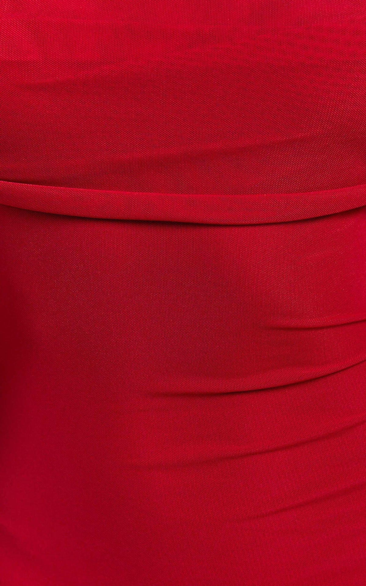Bethanie Maxi Dress - Off The Shoulder Mesh Dress in Red