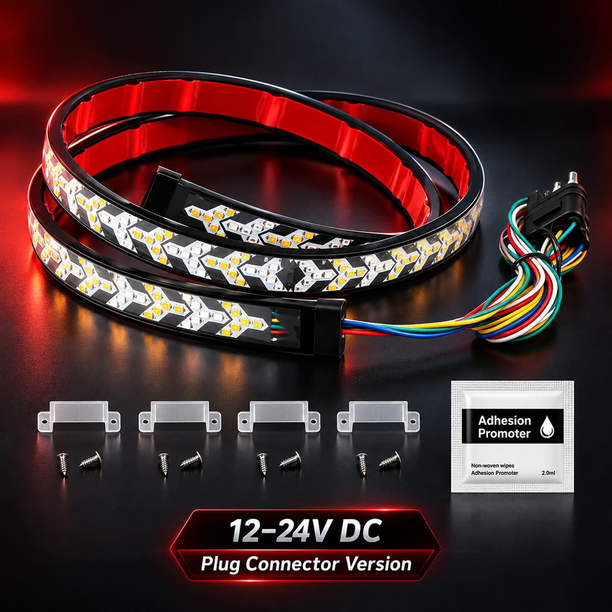 Sequential LED Tailgate Light Bar, IP67 Waterproof Multi-Function Tail Light Strip with Running Brake Turn Signal Hazard Lights for Pickup Truck SUV Van RV, 12V-24V Cuttable LED Tailgate Strip