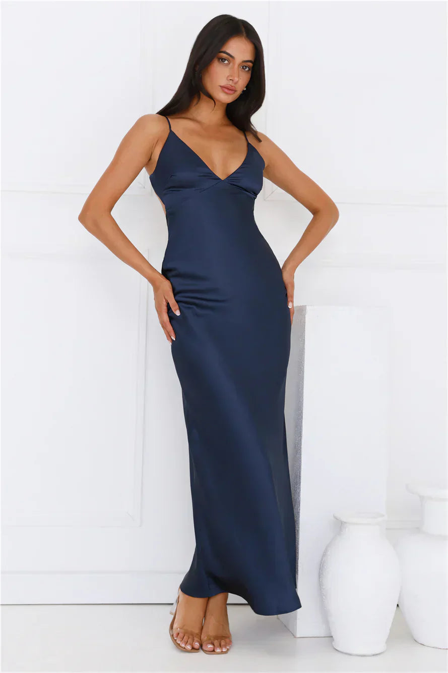 Chic 'Fit Slip Satin Maxi Dress