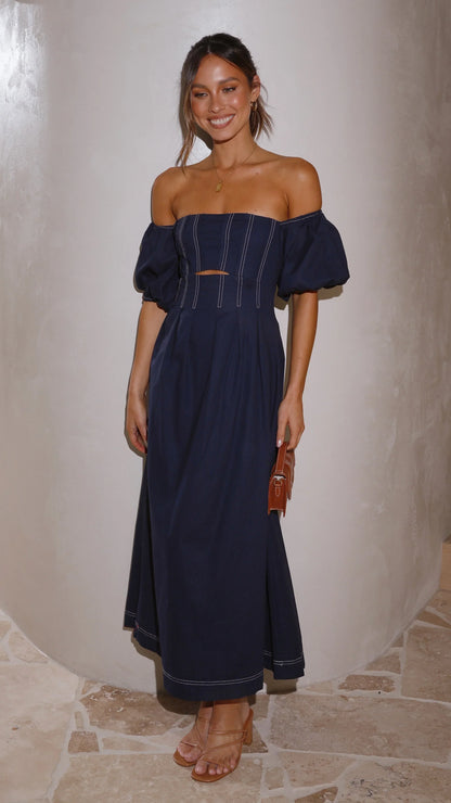 Claira Midi Dress - Navy