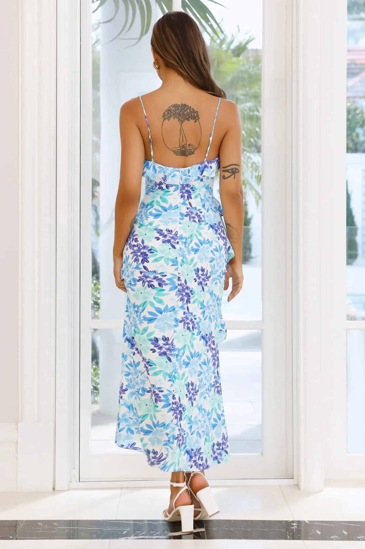 Blossom Waltz Maxi Dress Blue