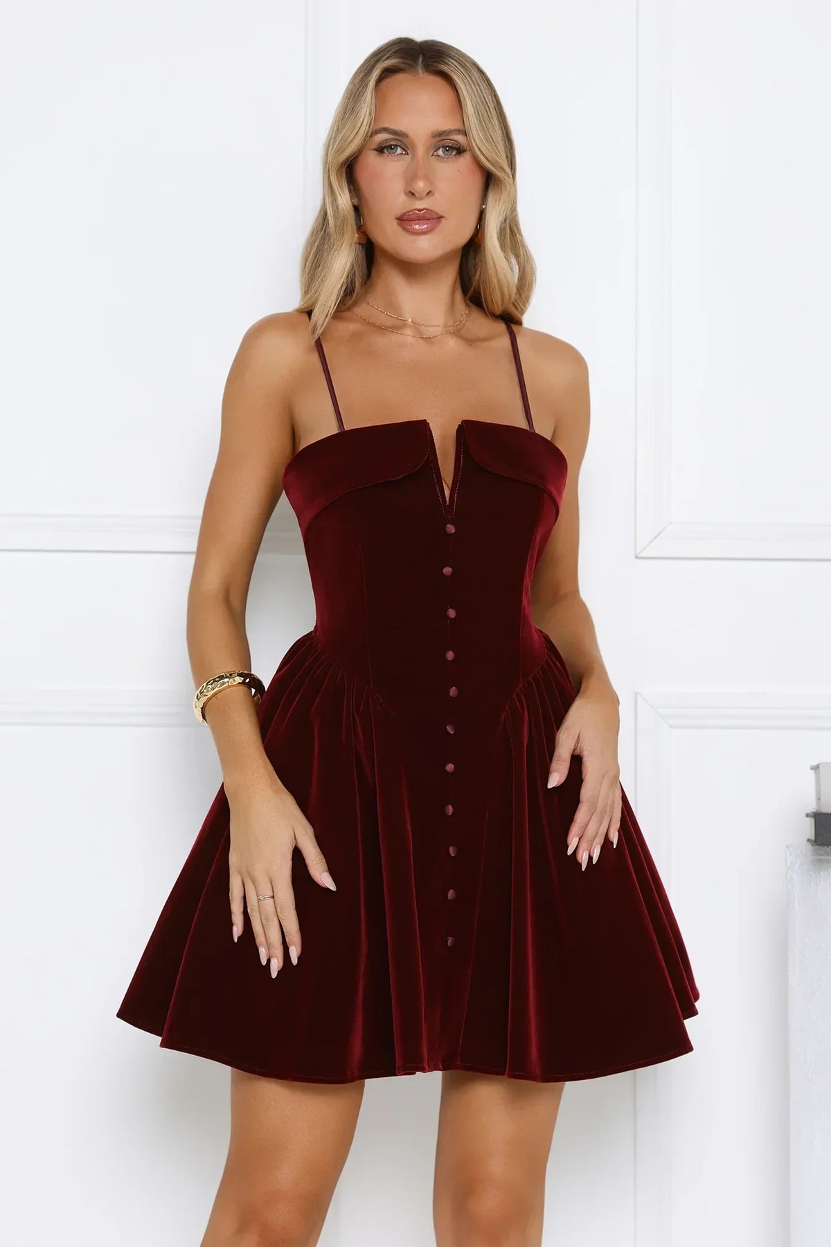 Fireside Luxe Velvet Mini Dress Wine